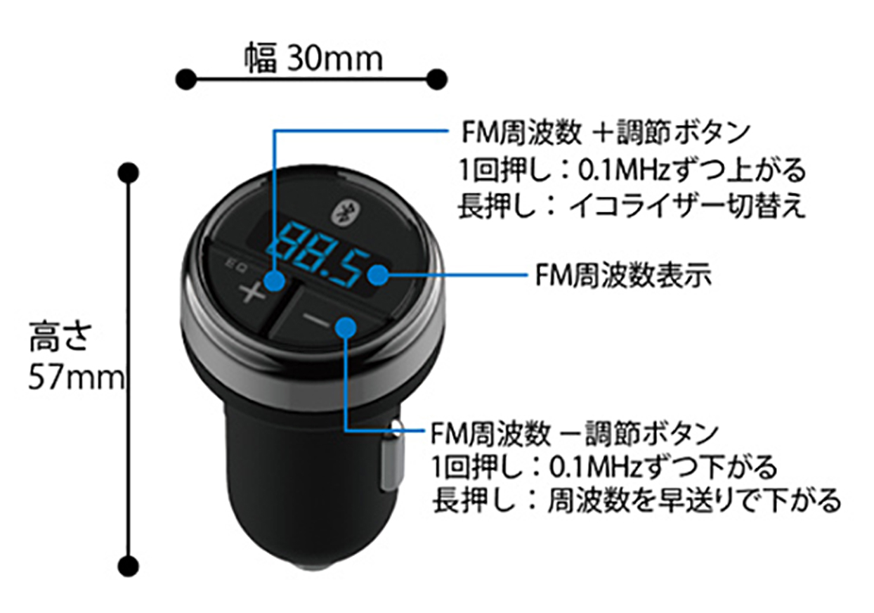 Bluetooth Fmトランスミッター フルバンド Kashimura