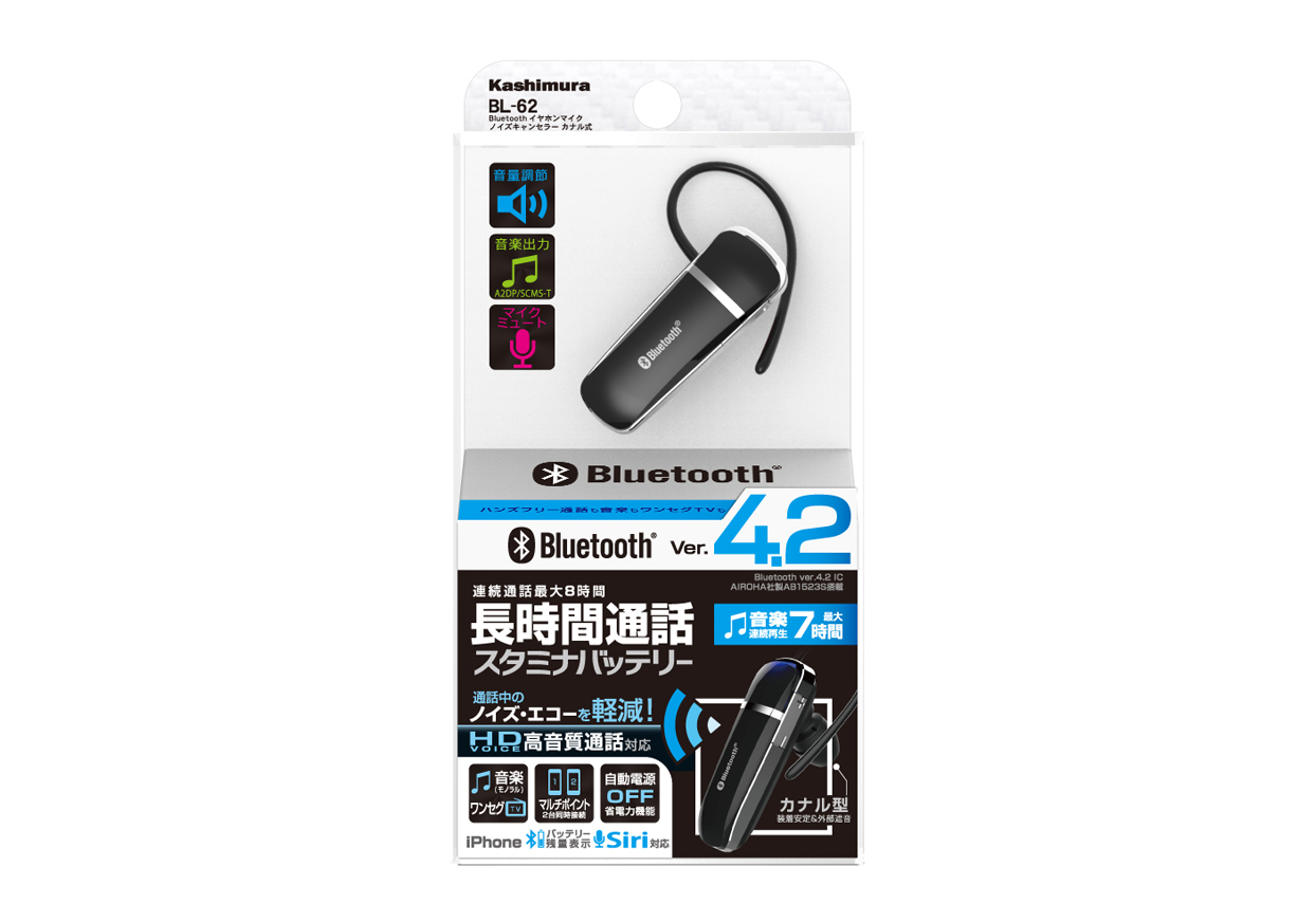 Bluetooth イヤホンマイク ノイズキャンセラー カナル式 – kashimura