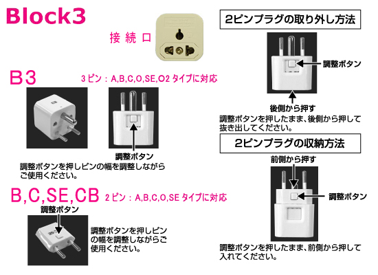 海外用ブロック型変換プラグカムイ – kashimura