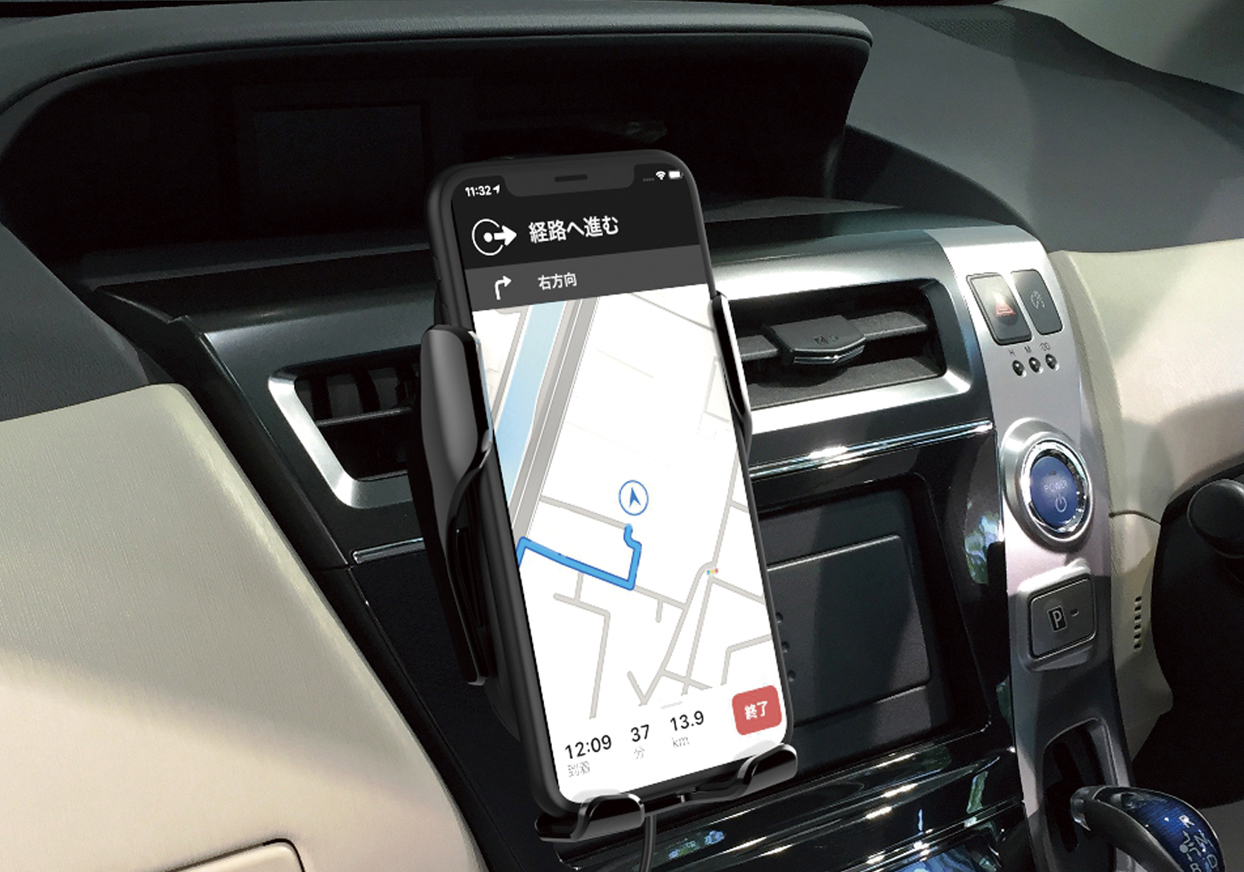 ワイヤレス充電器自動開閉ホルダー エアコン取付 – kashimura